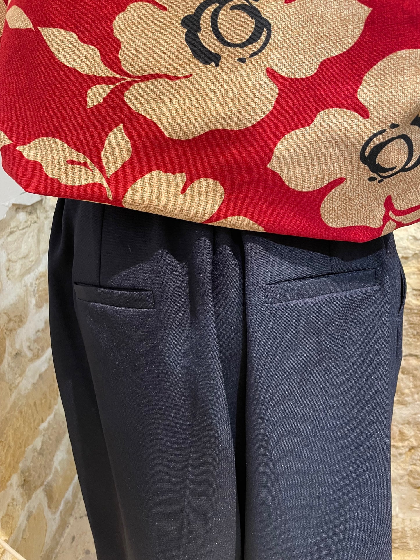 Pantalon large raccourci