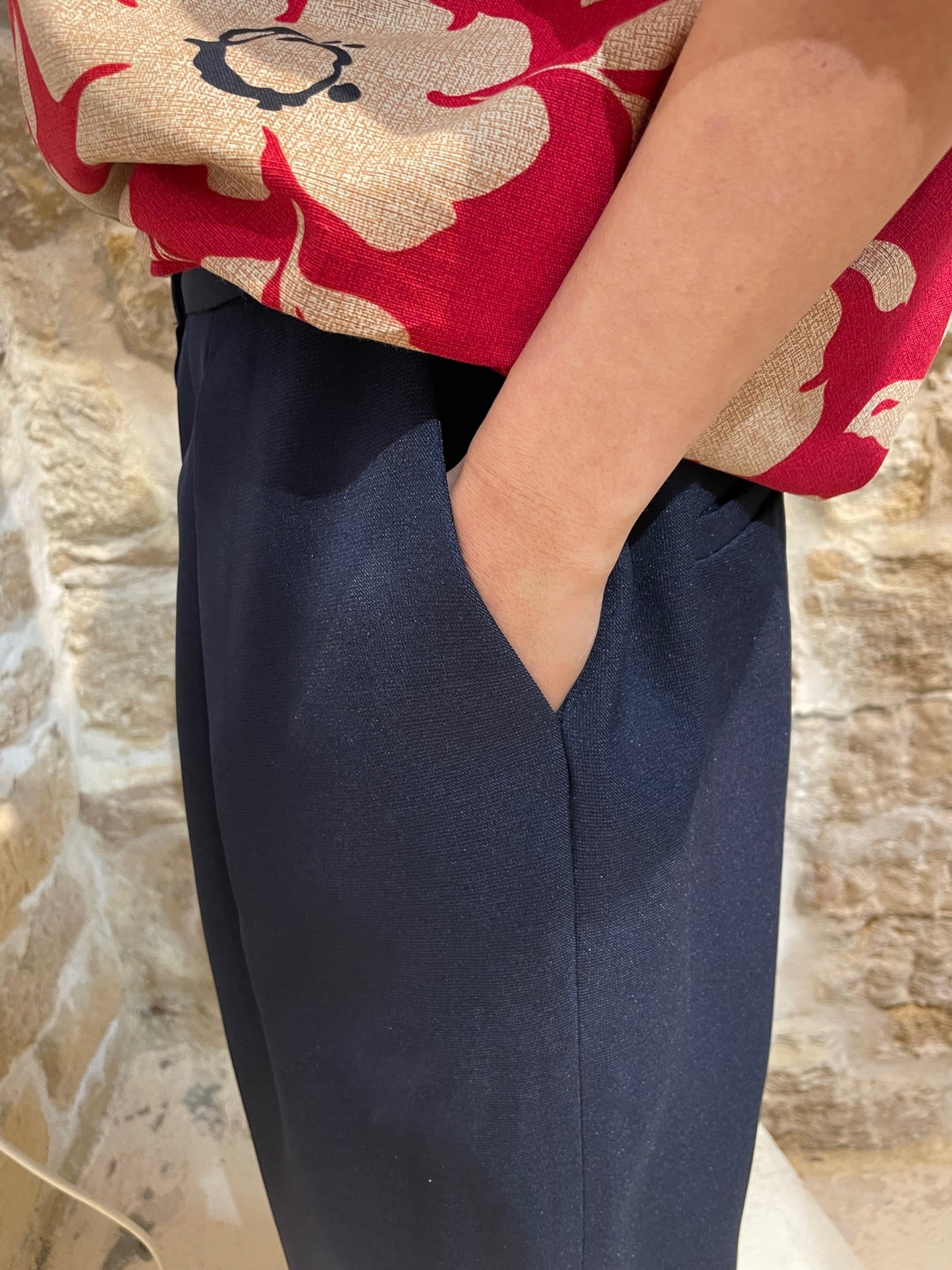 Pantalon large raccourci