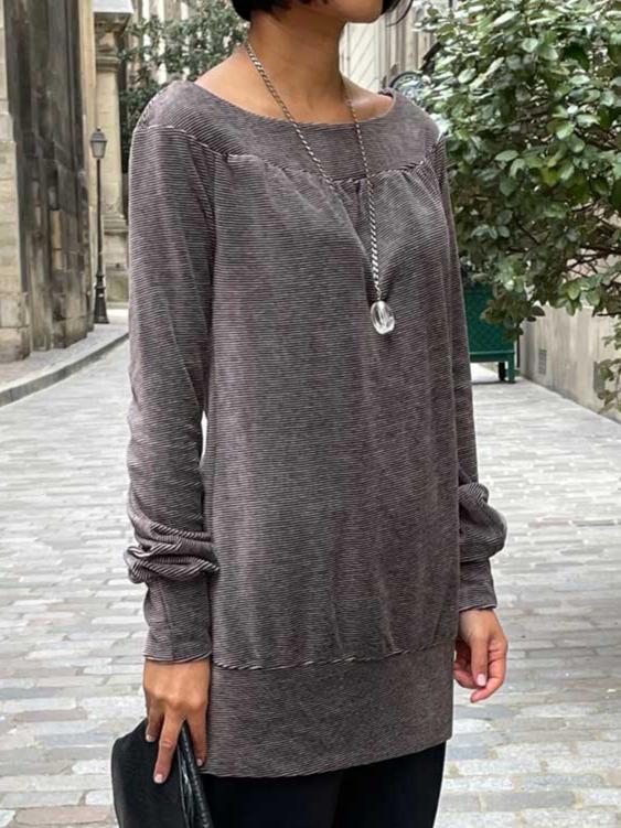 Pull en velours - Rayures