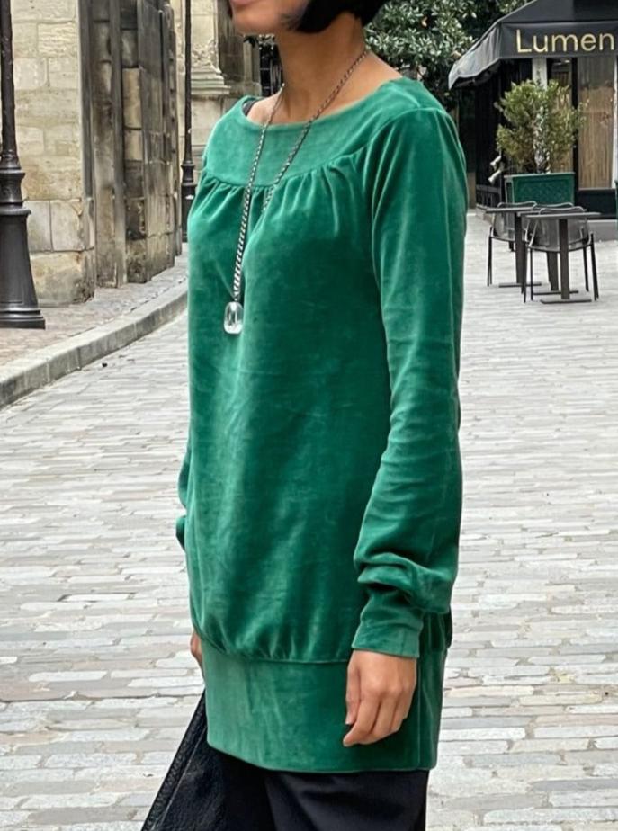 Pull en velours - Couleur unie