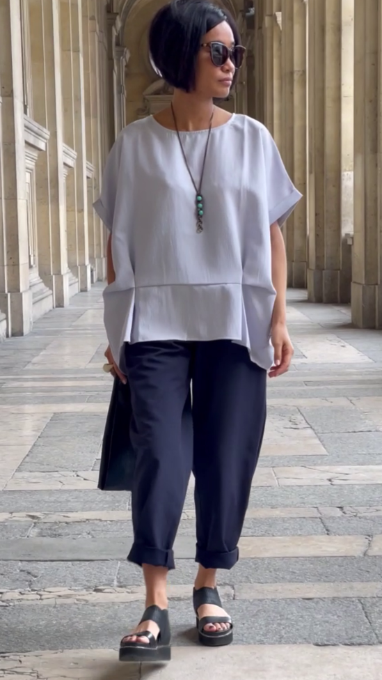 Pantalon bleu marine coton