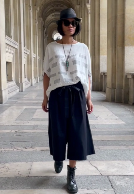 Blouse ample Petits Points - White
