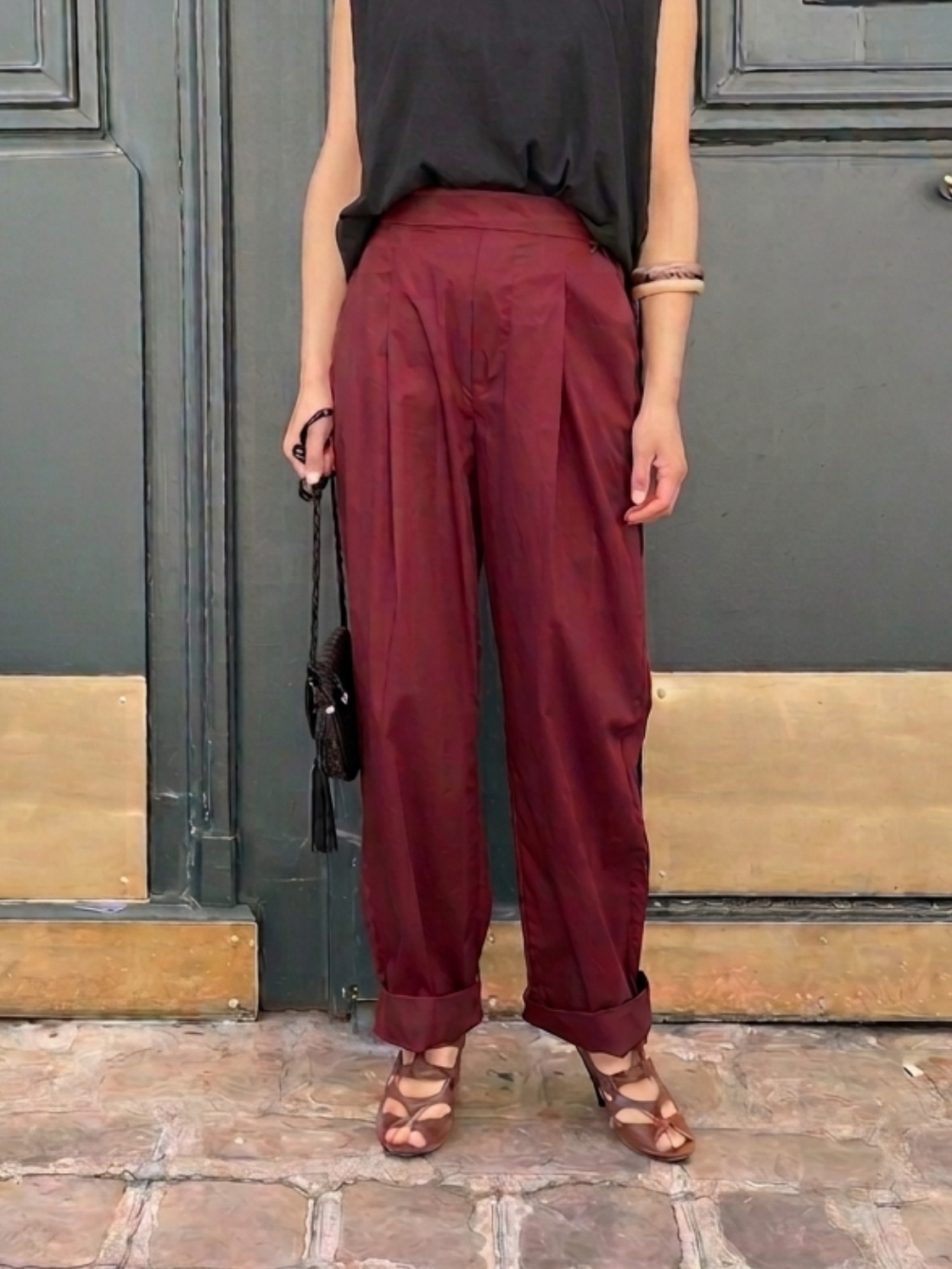 Pantalon Bordeaux en Coton 100%