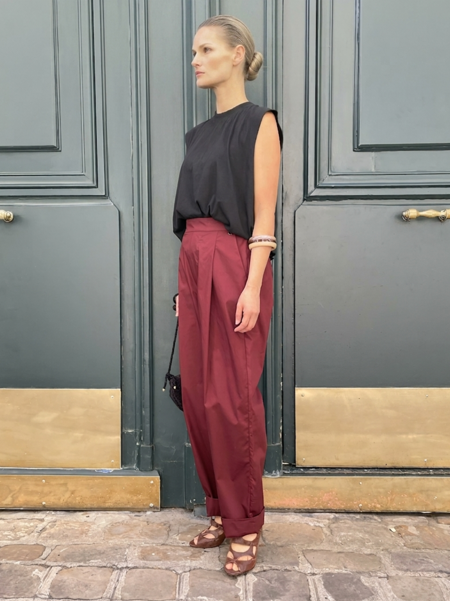 Pantalon Bordeaux en Coton 100%