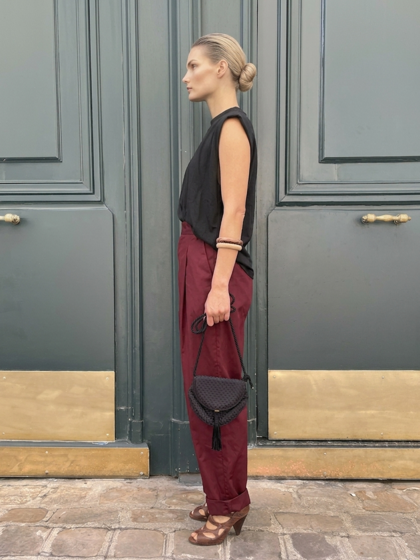 Pantalon Bordeaux en Coton 100%