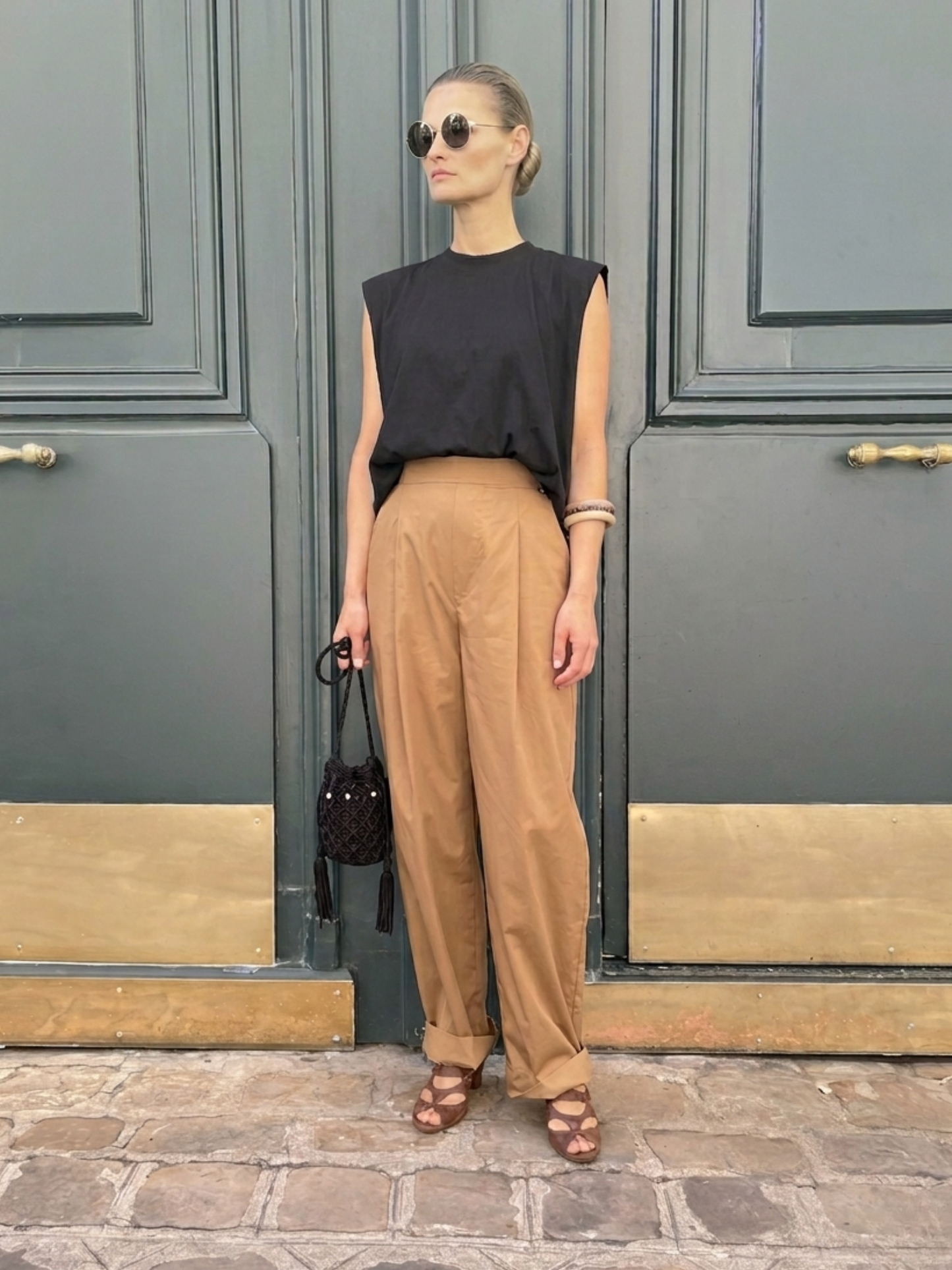 Pantalon Cognac en Coton 100%