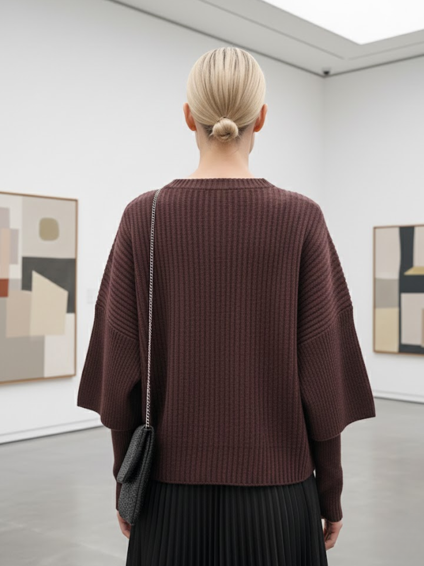 Bouclé alpaca blend sweater – Boxy fit