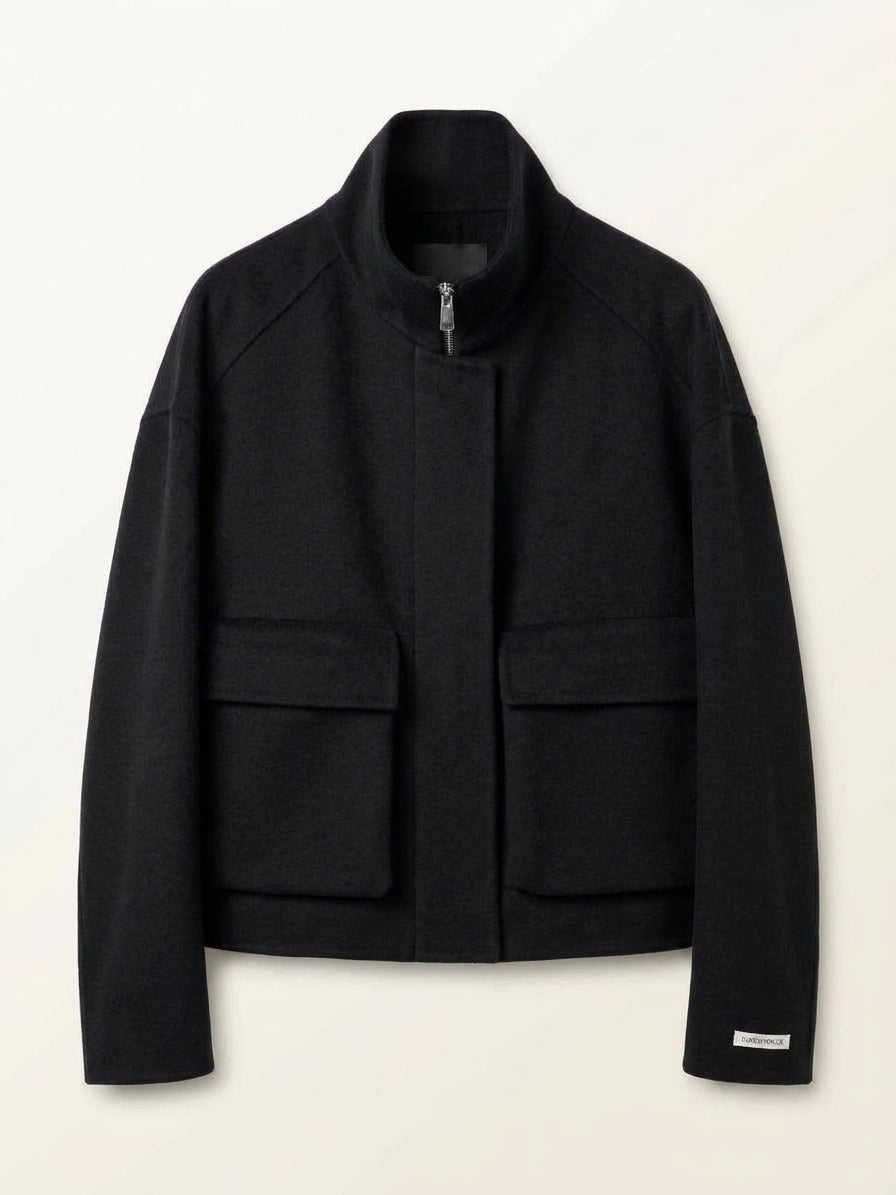 Blouson court structuré – Noir