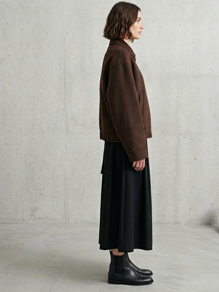 Blouson court structuré – Marron chocolat