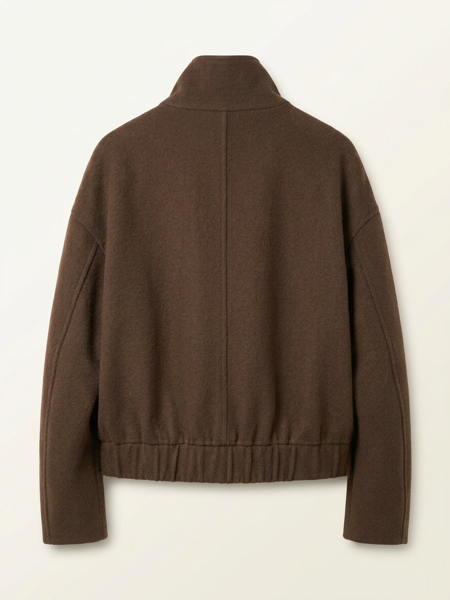 Blouson court structuré – Marron chocolat