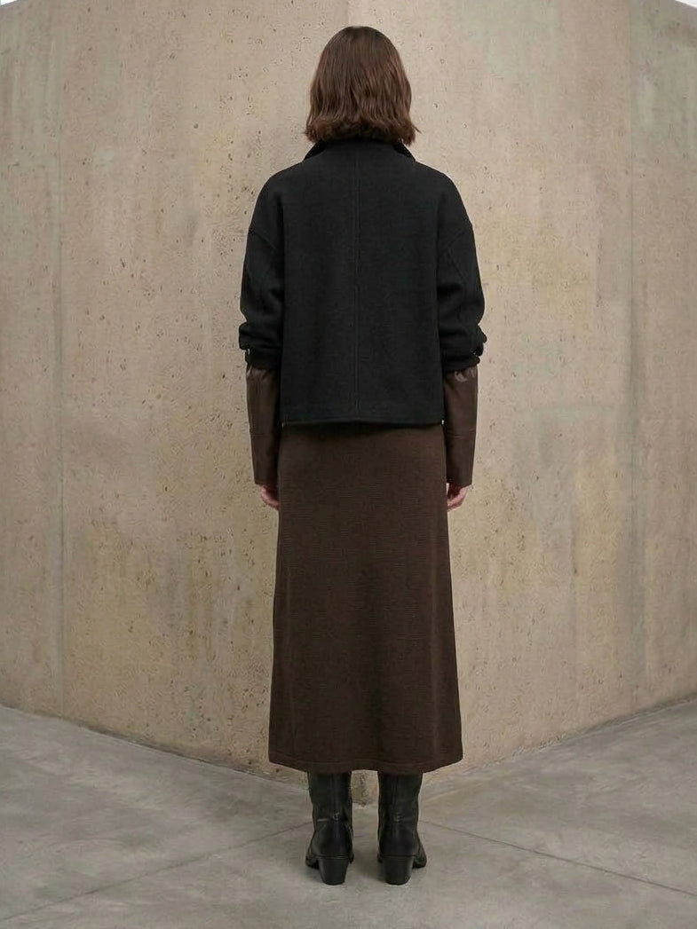 Blouson court structuré – Noir