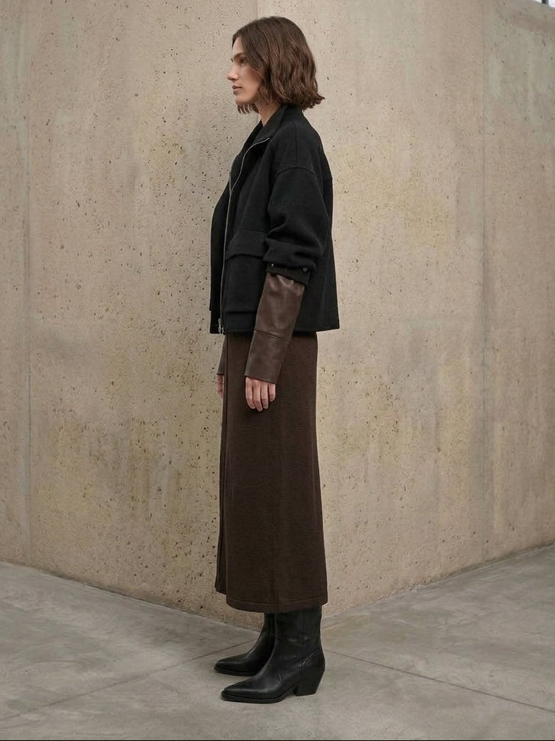 Blouson court structuré – Noir