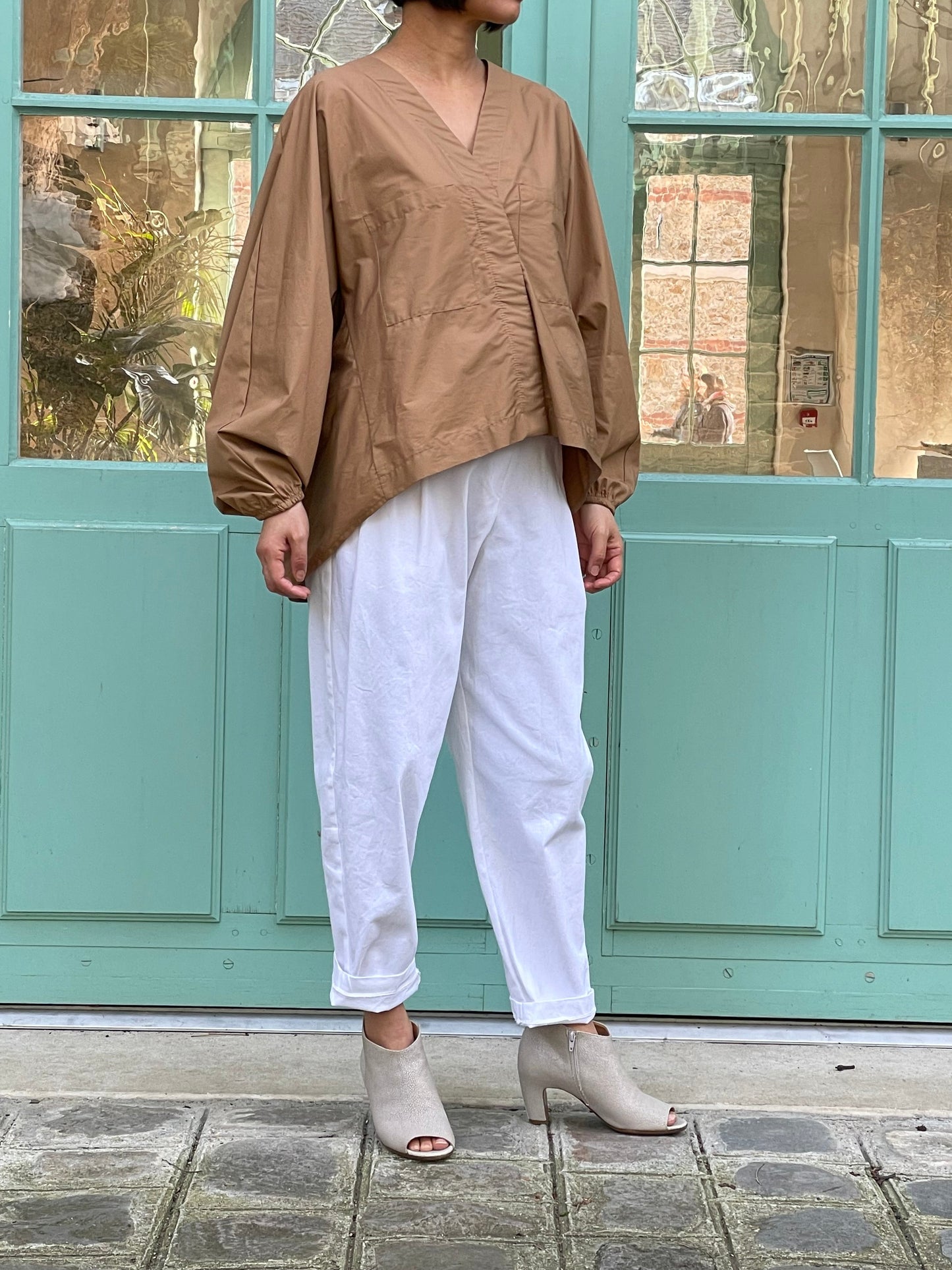 Chemise en coton cognac - coupe ample