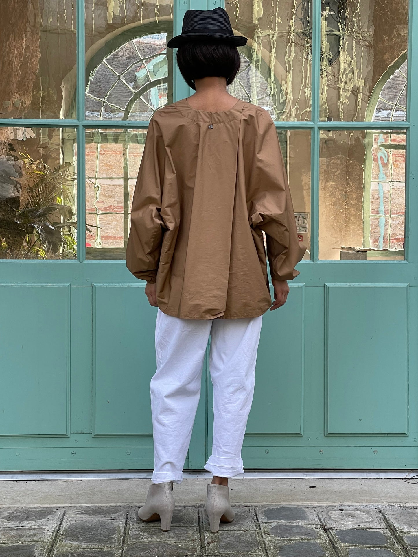 Chemise en coton cognac - coupe ample