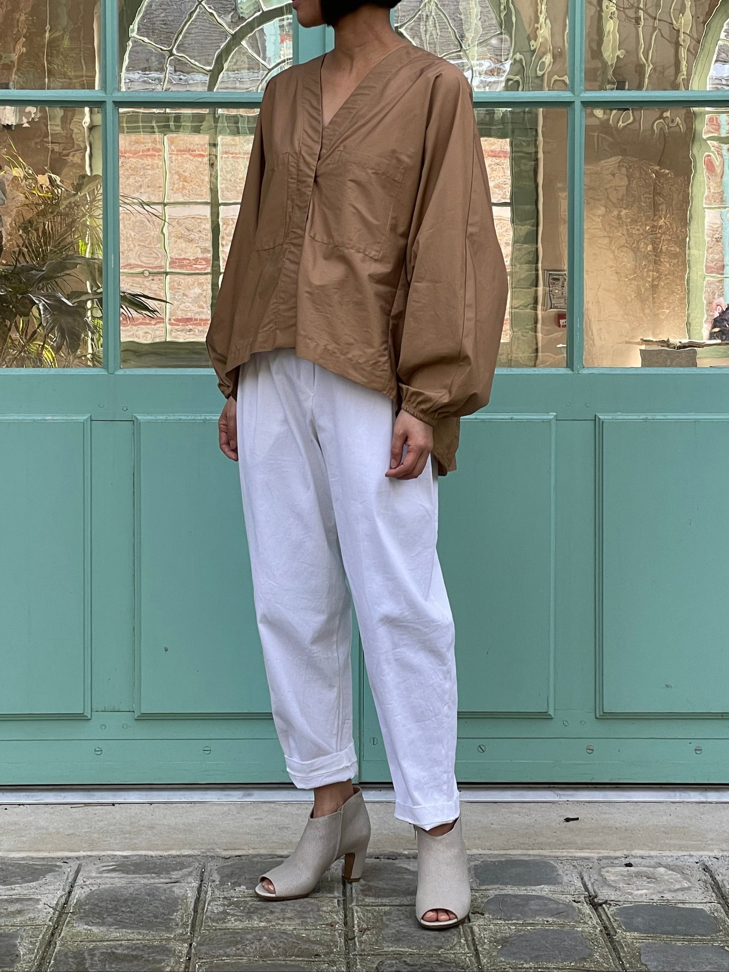 Chemise en coton cognac - coupe ample