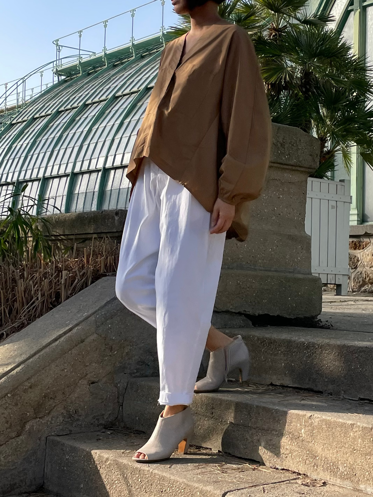 Burgundy cotton shirt - loose fit