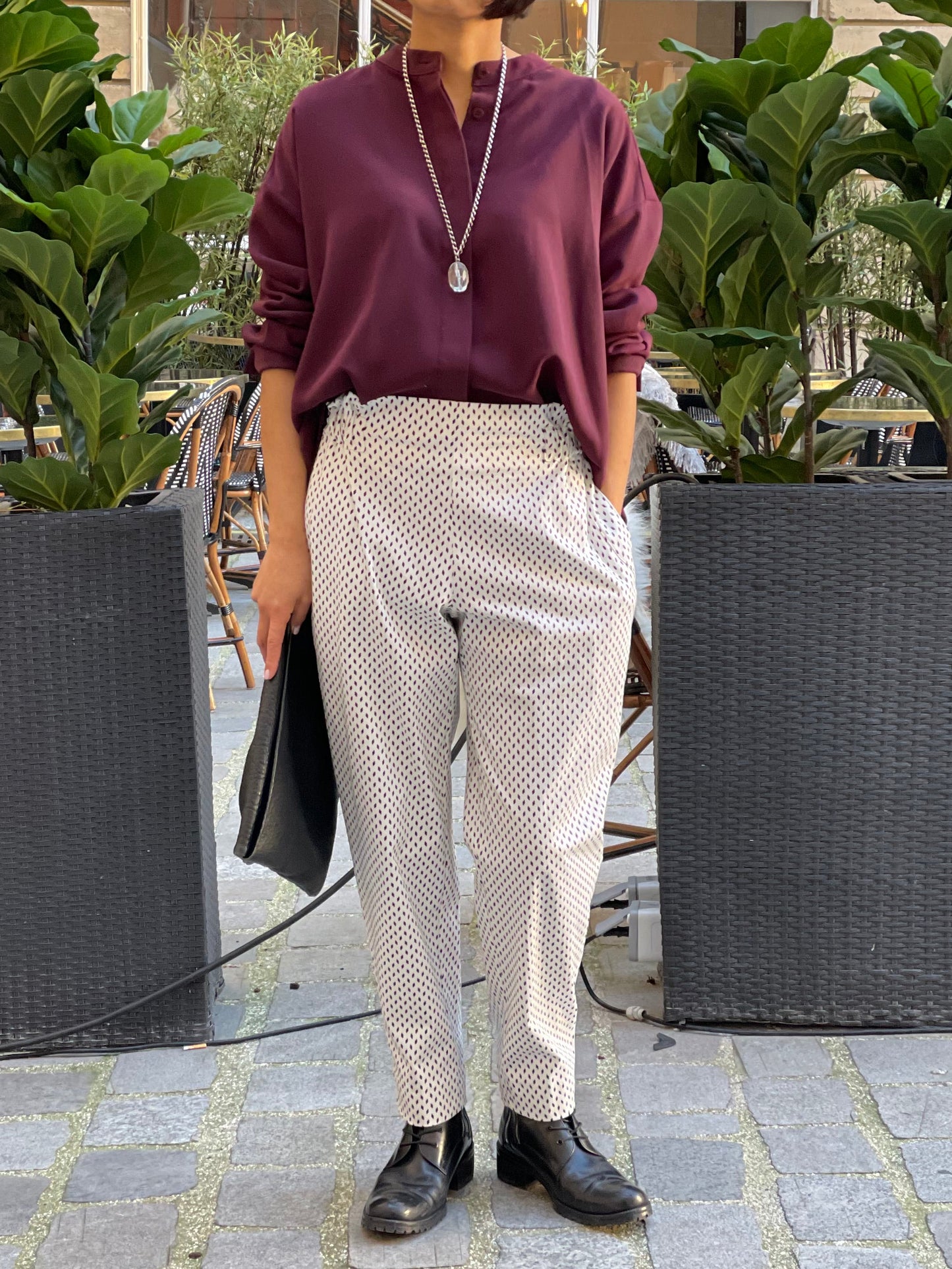 Chemise chic à col mao