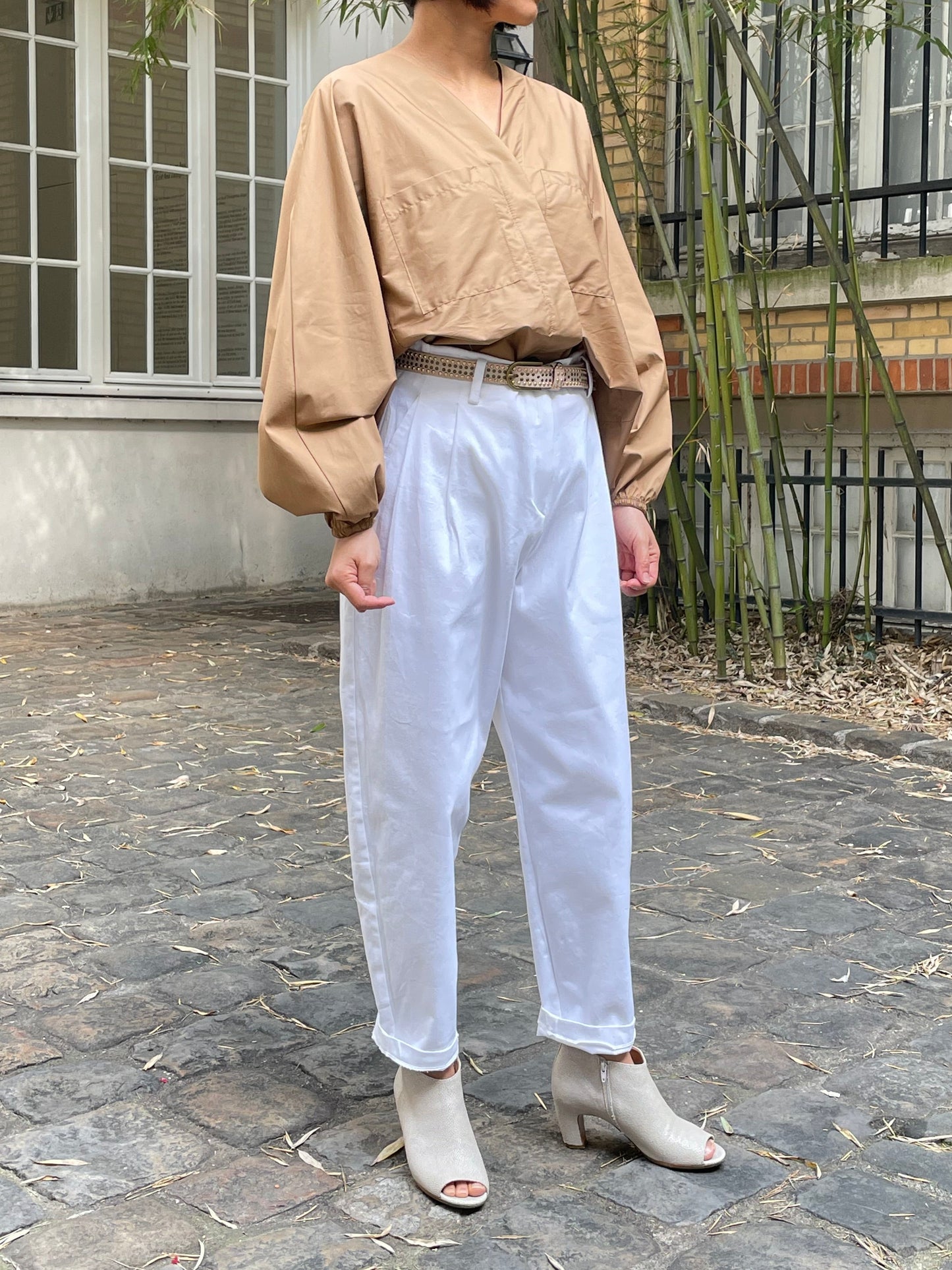 Burgundy cotton shirt - loose fit