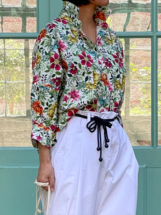 Chemise en coton motif floral
