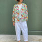 Veste motif floral  en coton 100%