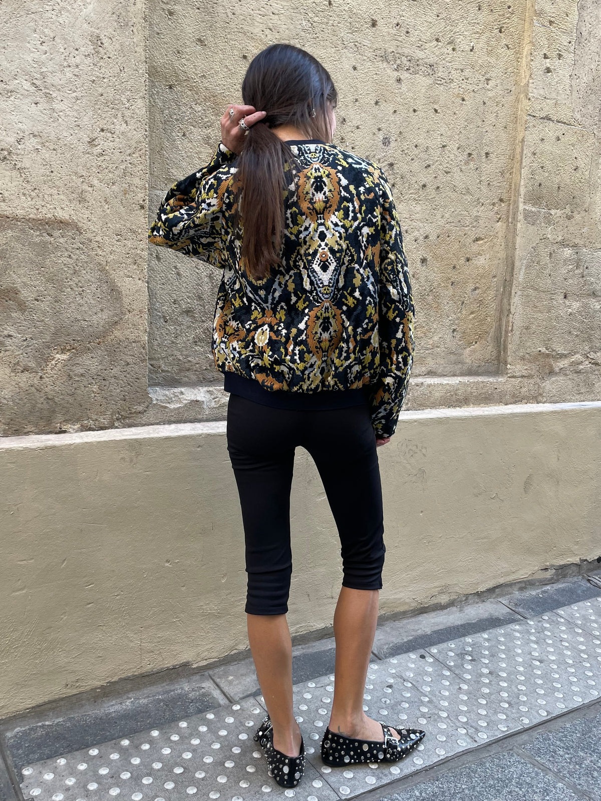 Blouson bomber en jacquard