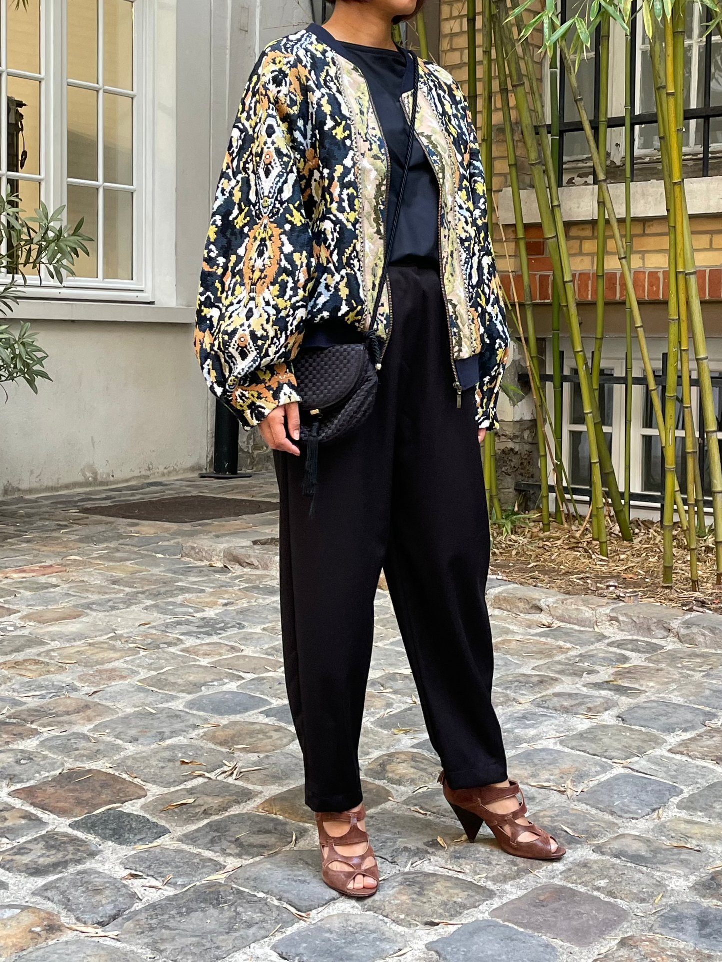 Blouson bomber en jacquard