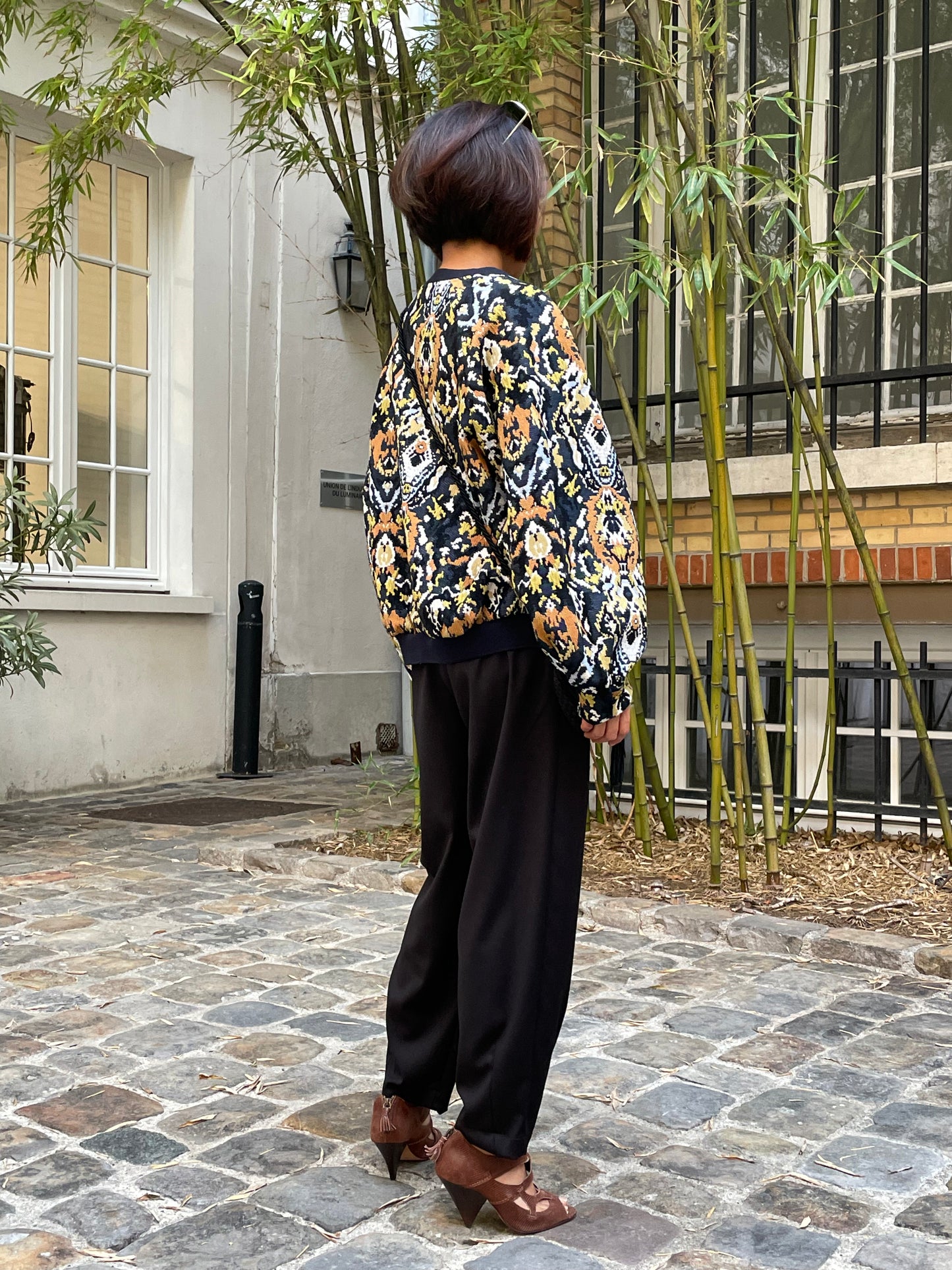 Blouson bomber en jacquard
