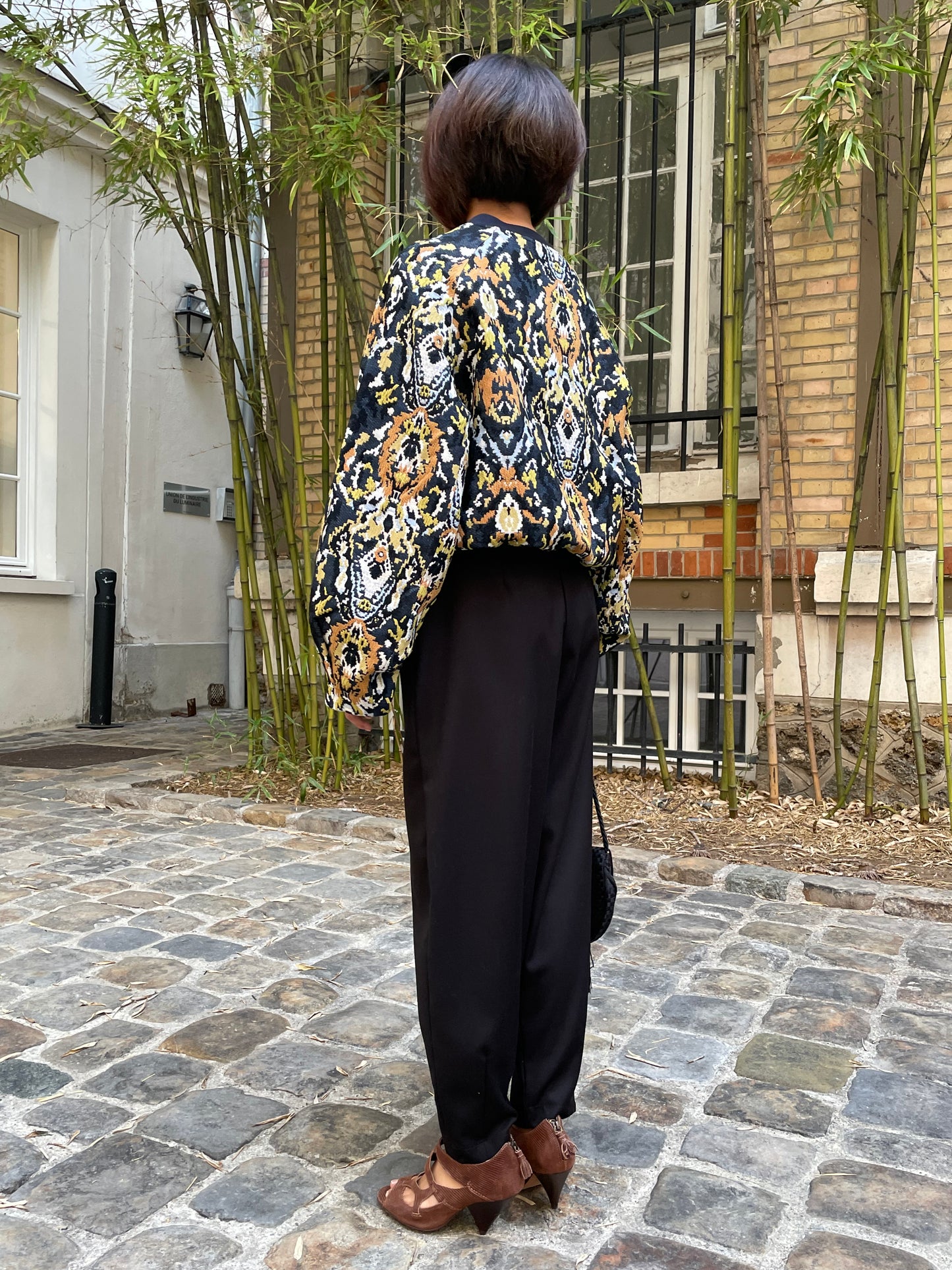 Blouson bomber en jacquard