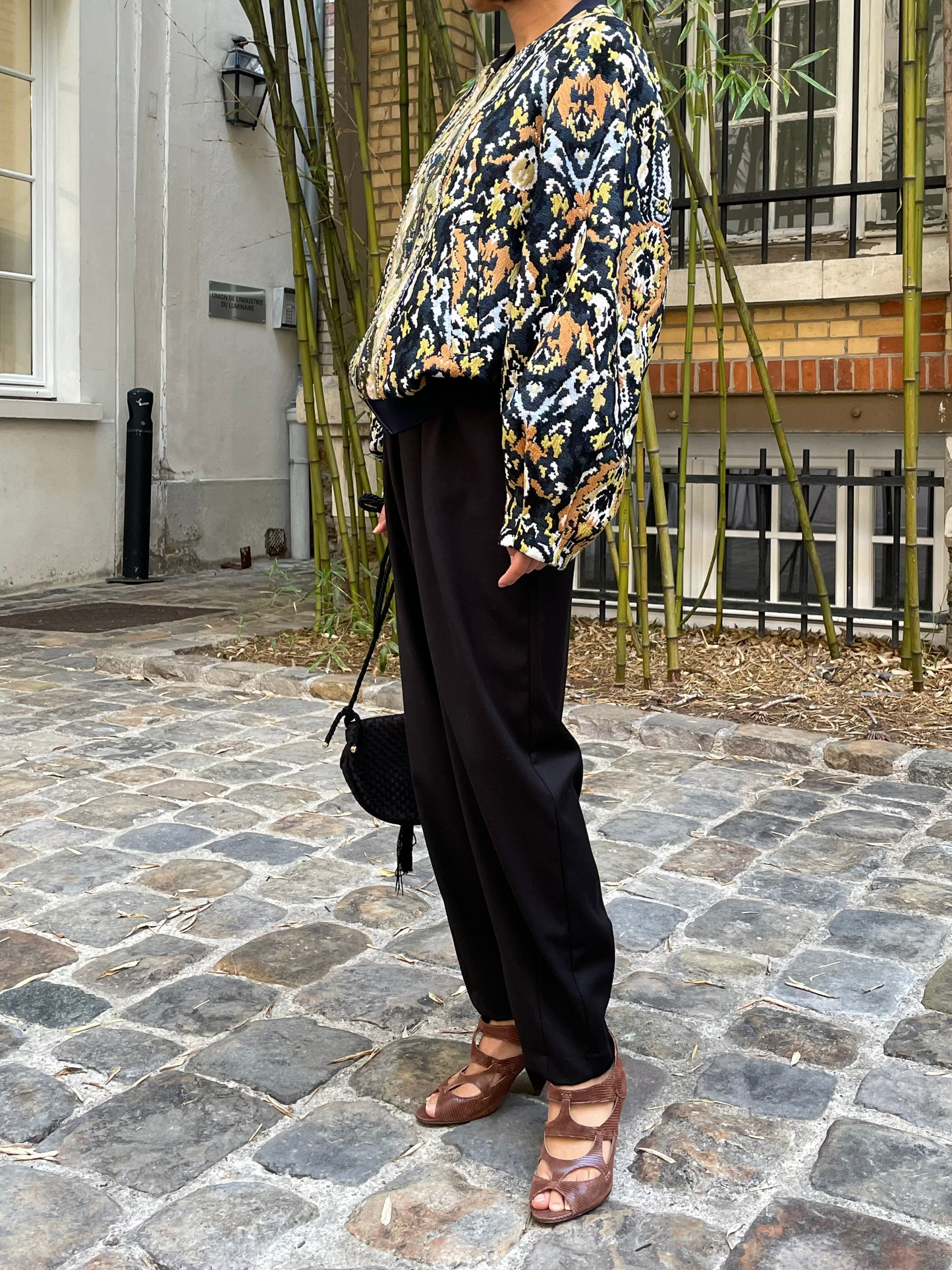 Blouson bomber en jacquard