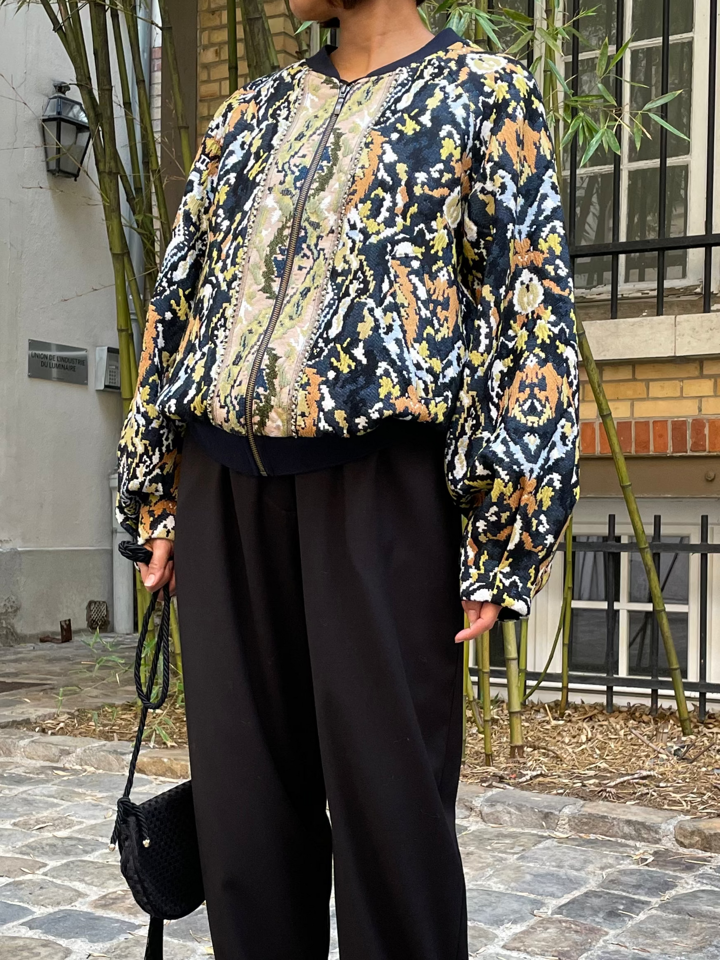 Blouson bomber en jacquard