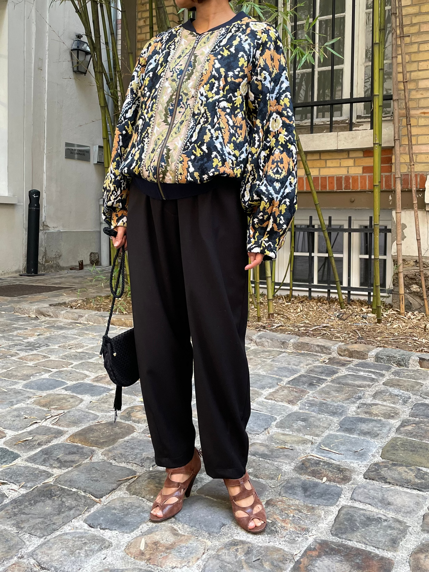 Blouson bomber en jacquard