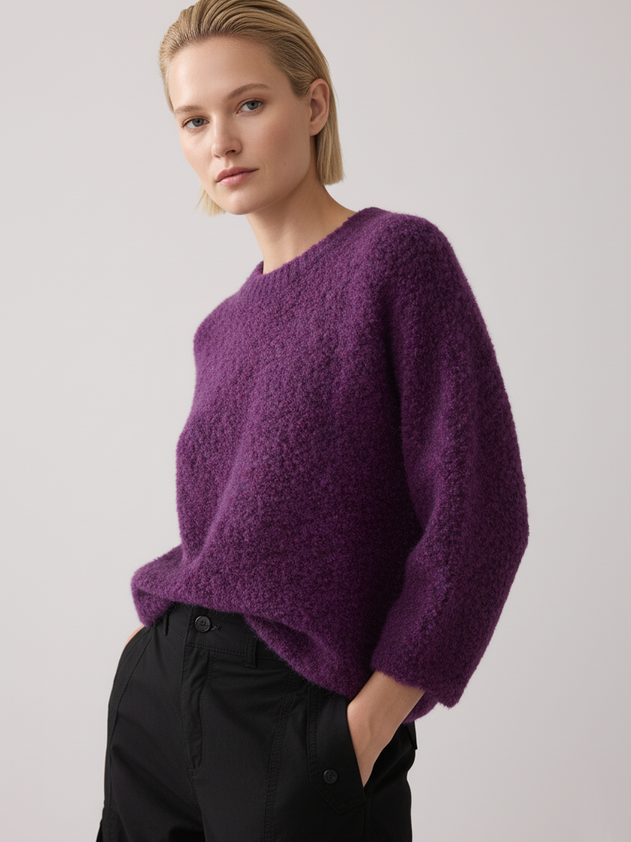 Bouclé alpaca blend sweater – Boxy fit