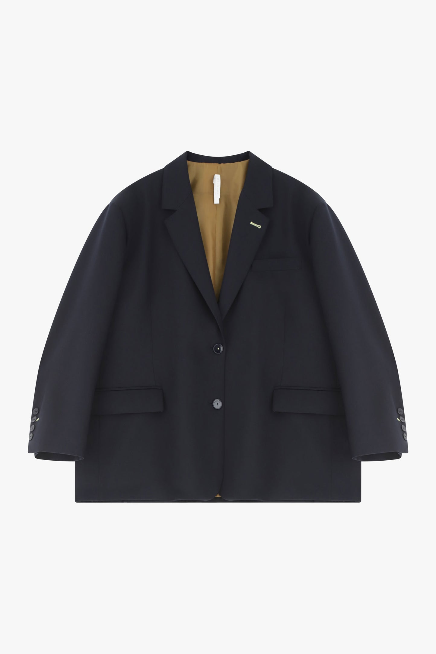 Blazer bleu marin à la coupe décontractée et aux poches