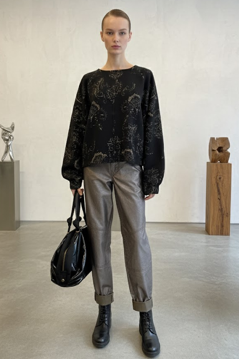 Pull en Jacquard – Élégance Ornementale