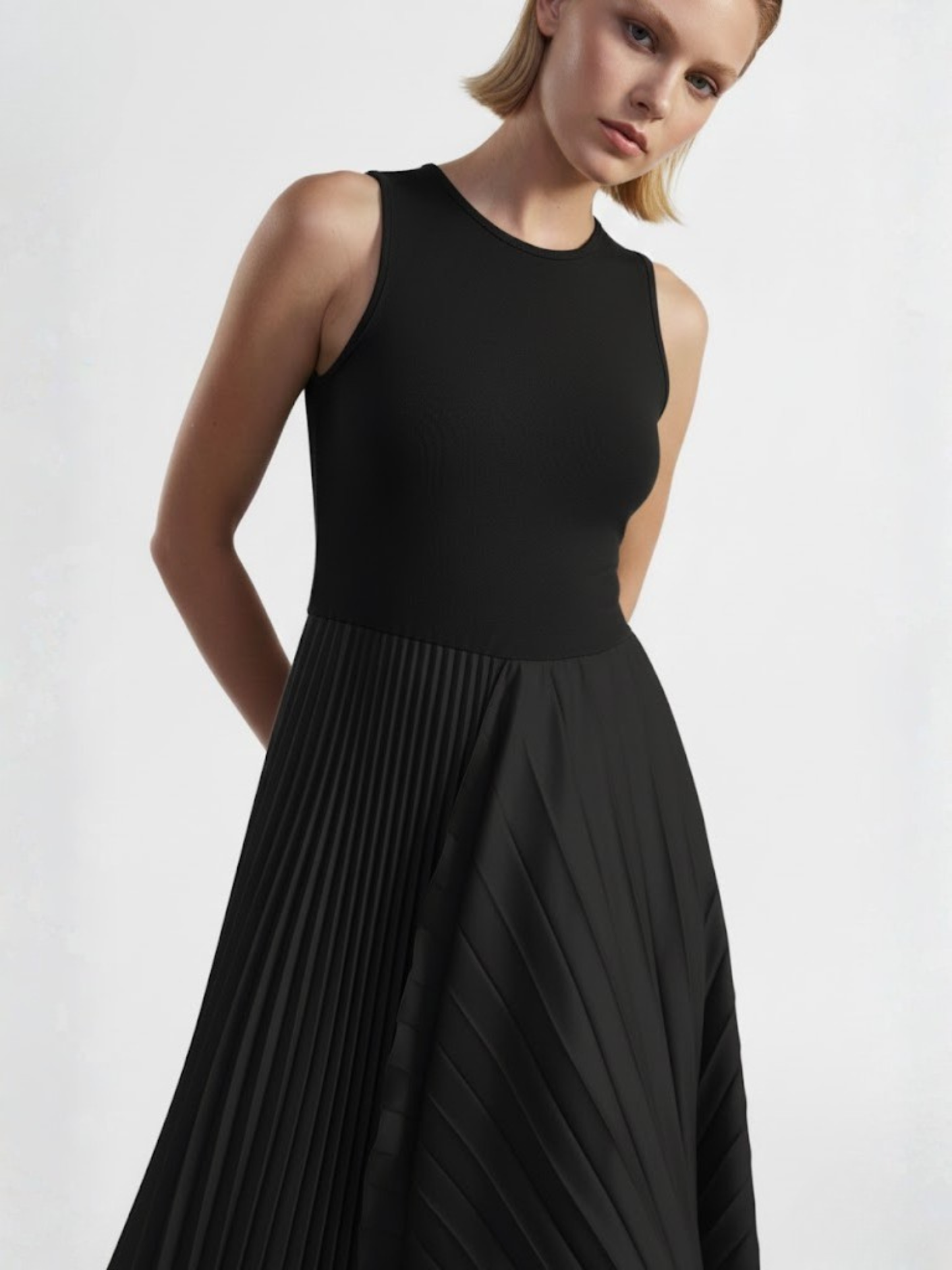 Taffeta Trapeze Dress - Black Elegance