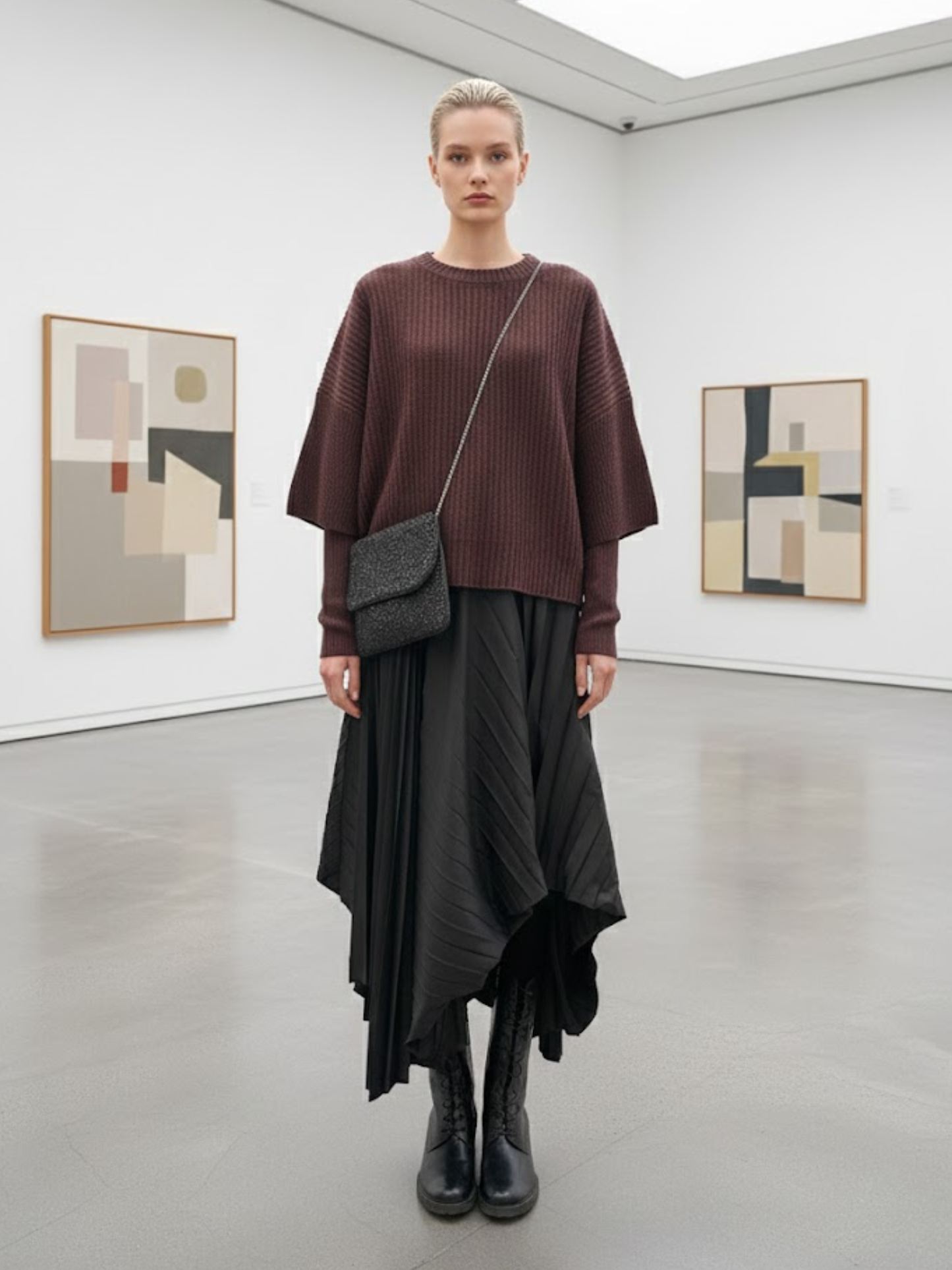 Bouclé alpaca blend sweater – Boxy fit