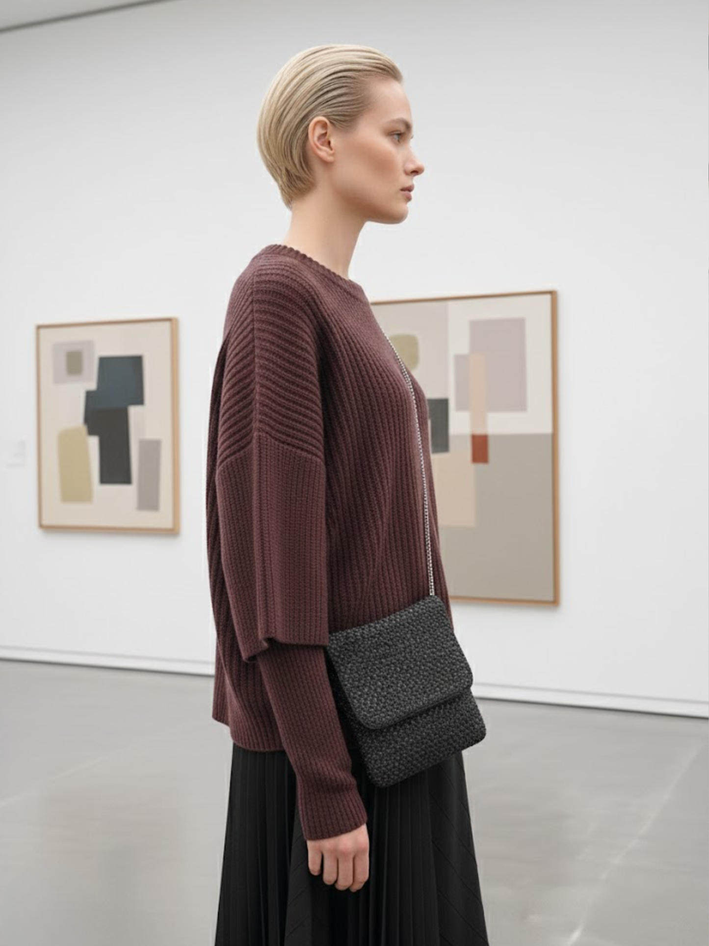 Bouclé alpaca blend sweater – Boxy fit