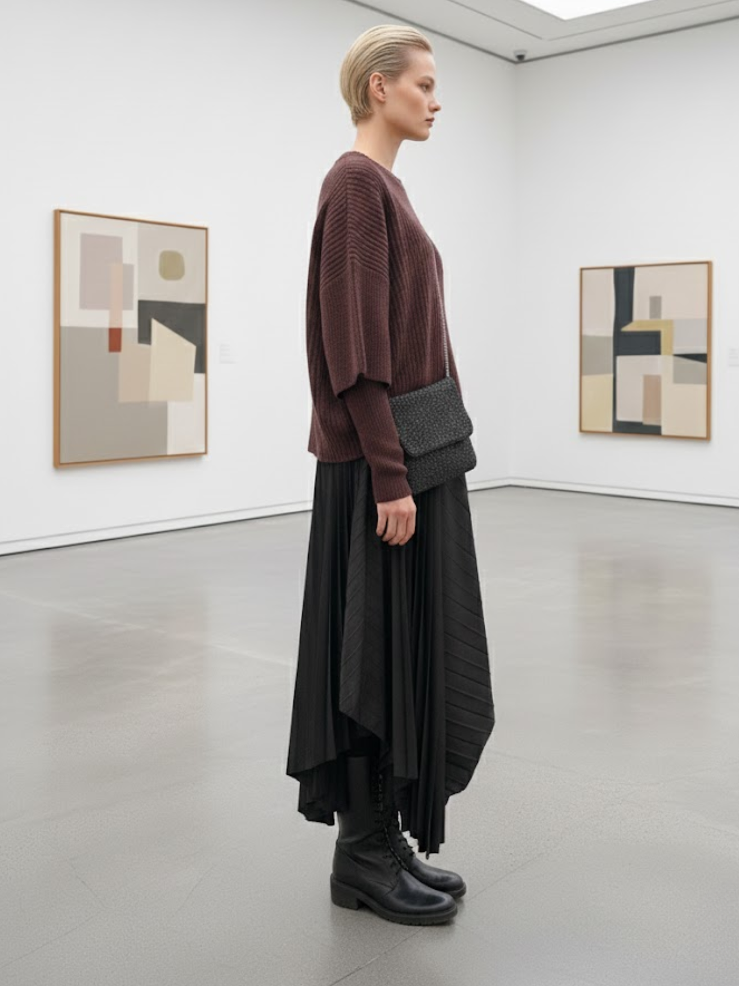 Taffeta Trapeze Dress - Black Elegance