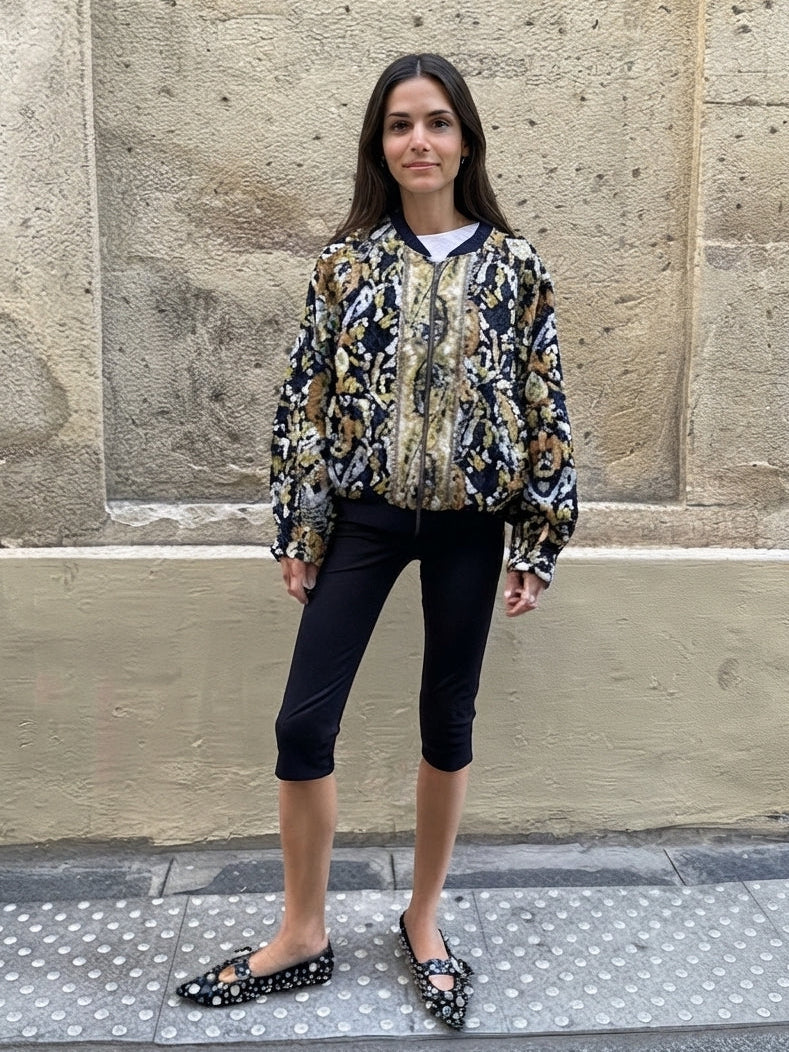 Blouson bomber en jacquard