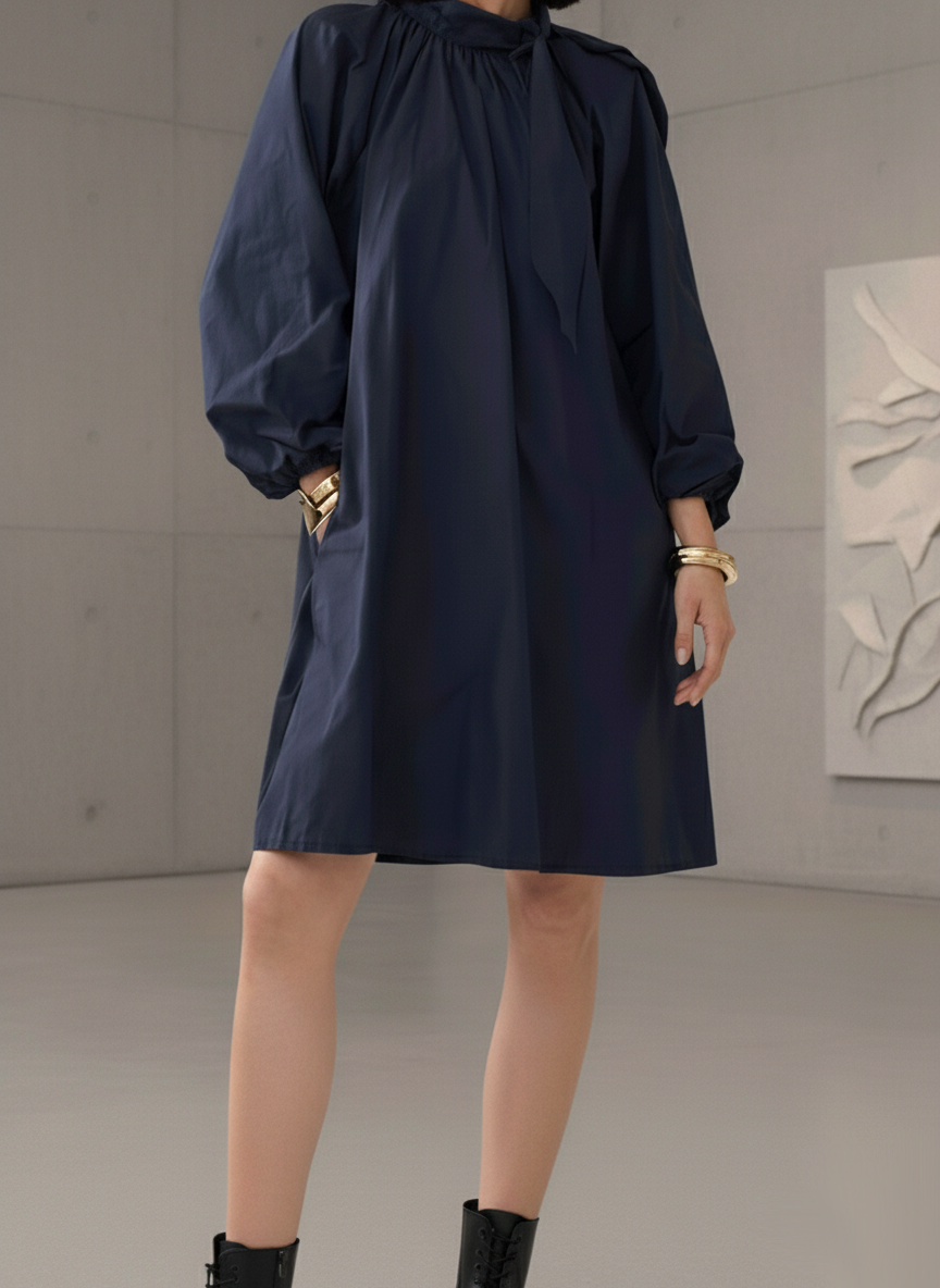 Robe Trapèze Taffetas - Black Élégance