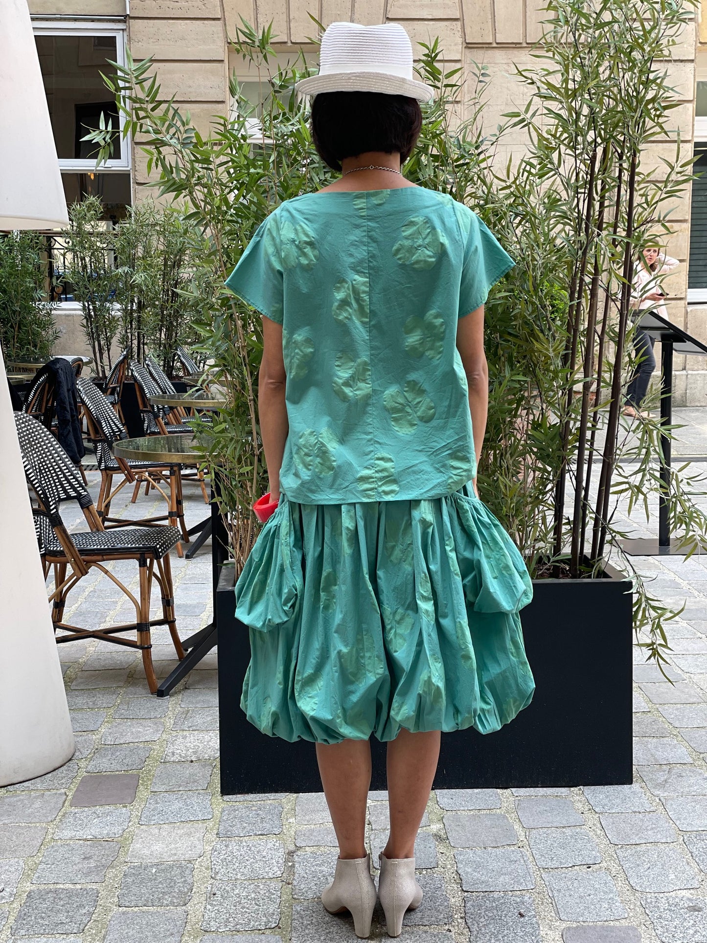 Top / blouse imprimé fleur vert