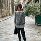 Pull en velours - Rayures